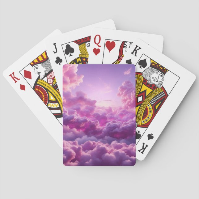 Jeu De Cartes Fléchettes à plateau nuage violet (dos)