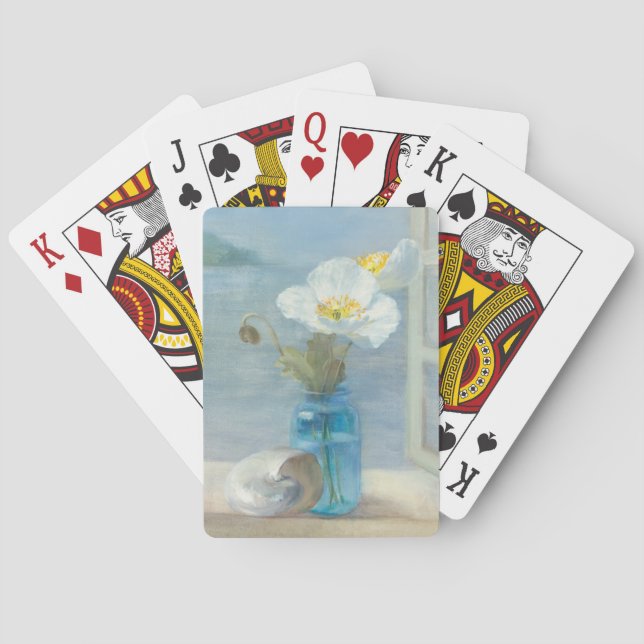 Jeu De Cartes Fleur blanche surplombant la mer (dos)