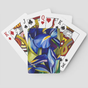 Jeu De Cartes Fleur bleue Iris peinture originale aquarelle