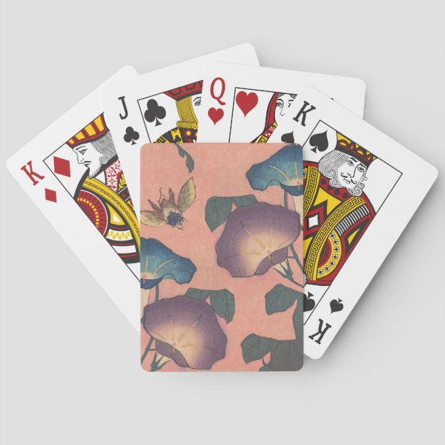 Jeu De Cartes Fleur d'abeille rose Art classique Hokusai (dos)