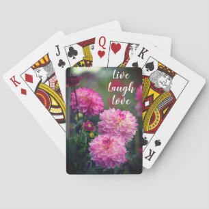 Jeu De Cartes Fleur Dahlia rose et blanc Penser à vous