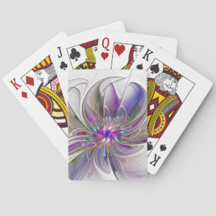 Jeu De Cartes Fleur d'art fractal abstrait énergique et coloré