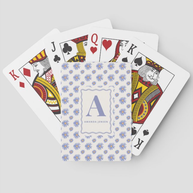 Jeu De Cartes Fleur de Aster Violet Personnalisé  (dos)