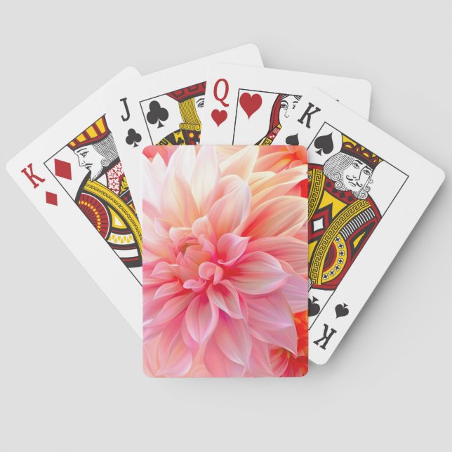 Jeu De Cartes Fleur de dahlia brune de Pêche (dos)