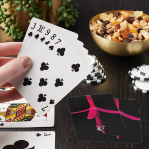Jeu De Cartes Fleur de Fuchsia rose vif sur fond noir