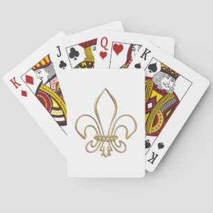 Jeu De Cartes Fleur de lis "3-D" d'or