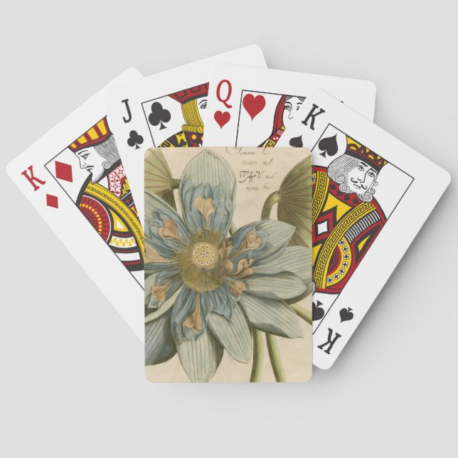Jeu De Cartes Fleur de Lotus Bleu sur Arrière - plan Tan avec éc (dos)
