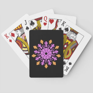 Jeu De Cartes Fleur de néon rose et orange
