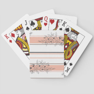 Jeu De Cartes Fleur de oiseau vintage Toile Rayure (12)