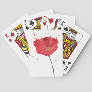 Jeu De Cartes Fleur de pavot à aquarelle peinte 2