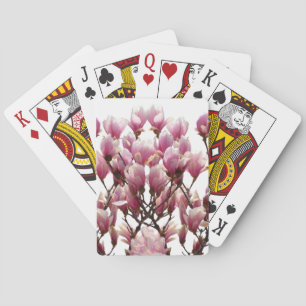 Jeu De Cartes Fleur de printemps rose florissante Magnolias