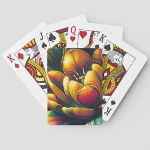 Jeu De Cartes Fleur de tulipe Abstraite rayonnante