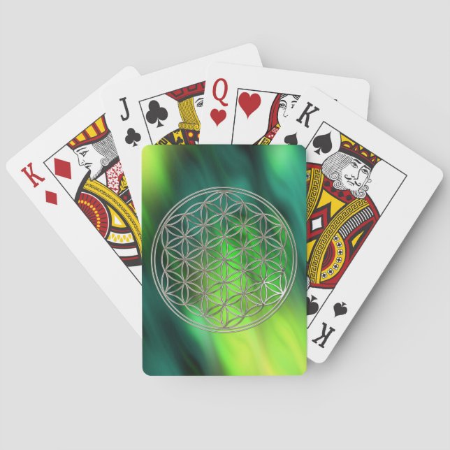 Jeu De Cartes FLEUR DE VIE - argent / Blume des Lebens (dos)