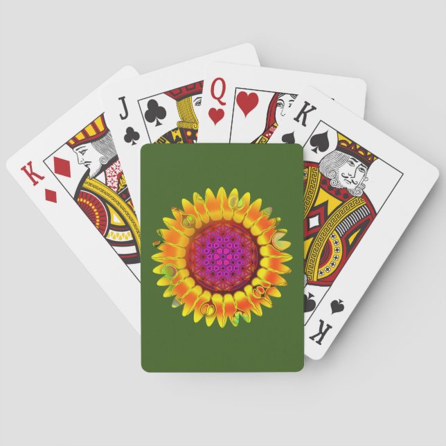 Jeu De Cartes Fleur De Vie - Fleur Géométrique 4 (dos)