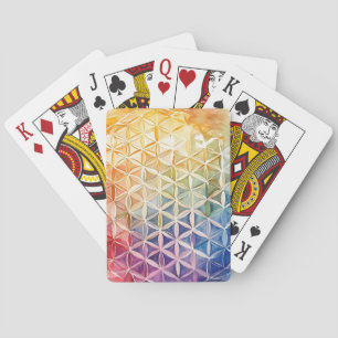 Jeu De Cartes Fleur de Vie - Peinture à l'aquarelle