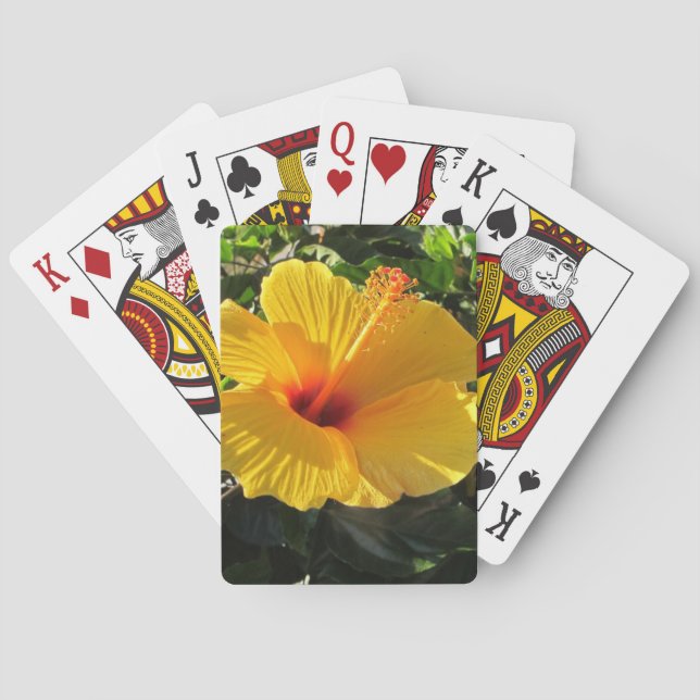 Jeu De Cartes Fleur d'Hibiscus jaune  (dos)