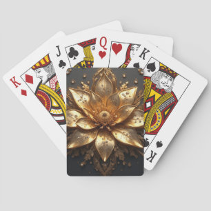 Jeu De Cartes Fleur d'Or Luxueuse
