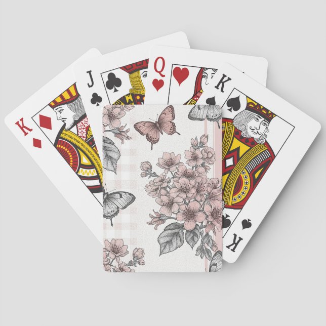 Jeu De Cartes Fleur Élégante de Papillon (1) (dos)