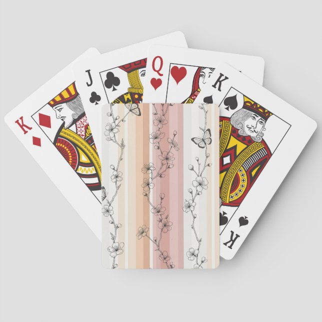 Jeu De Cartes Fleur Élégante de Papillon (11) (dos)