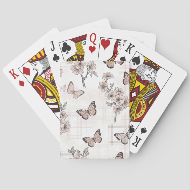 Jeu De Cartes Fleur Élégante de Papillon (4) (dos)