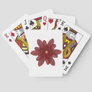 Jeu De Cartes Fleur élégante de velours rouge sur fond noir   Fl