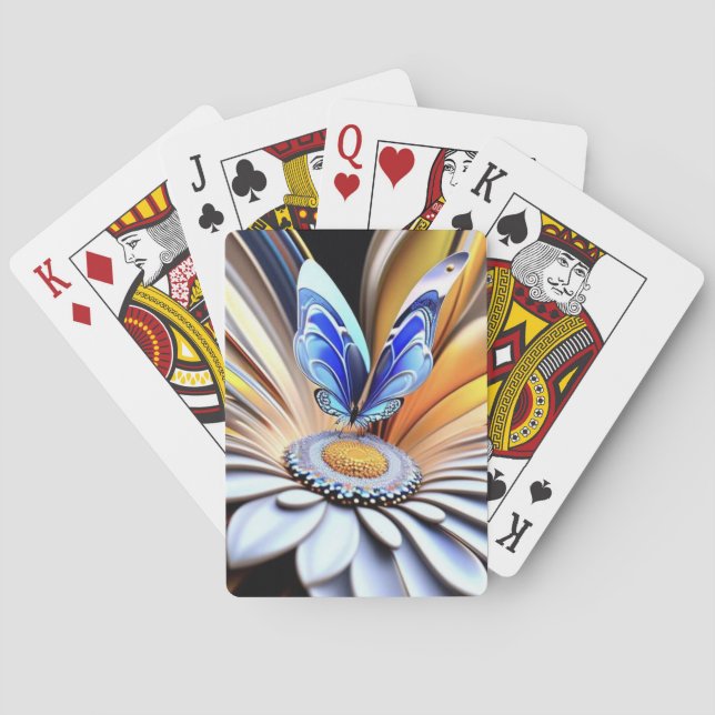 Jeu De Cartes Fleur et Papillon 3D (dos)