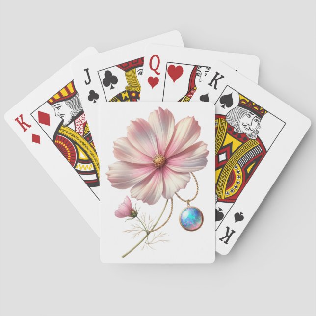 Jeu De Cartes Fleur et pierre précieuse d'octobre  (dos)