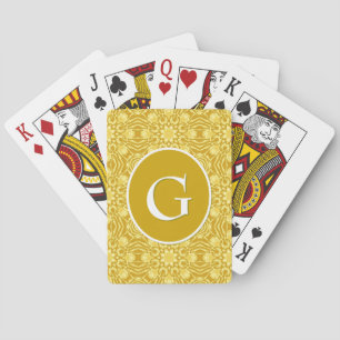 Jeu De Cartes Fleur géométrique Motif - Moutarde or et jaune