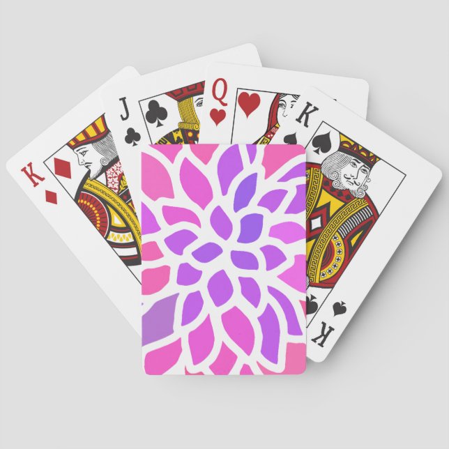 Jeu De Cartes Fleur Hippie rose Rétro Moderne (dos)