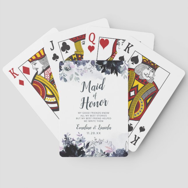Jeu De Cartes Fleur Nocturne domestique d'honneur Personnalisée (dos)