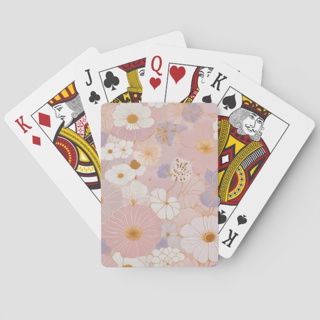 Jeu De Cartes Fleur Pastel Éthérée (dos)