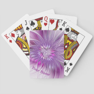 Jeu De Cartes Fleur Pourpre Rose Passion Abstrait Nom Fractal
