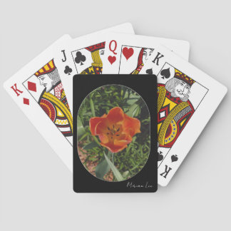 Jeu De Cartes fleur printanière rouge