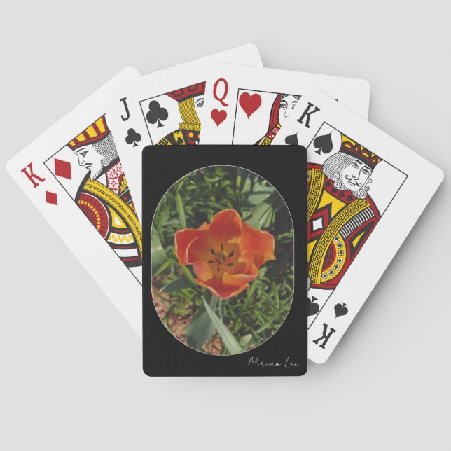 Jeu De Cartes fleur printanière rouge (dos)