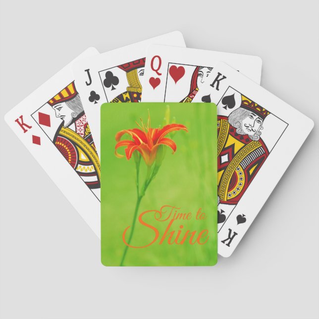 Jeu De Cartes Fleur rouge "Il est temps de briller" (dos)