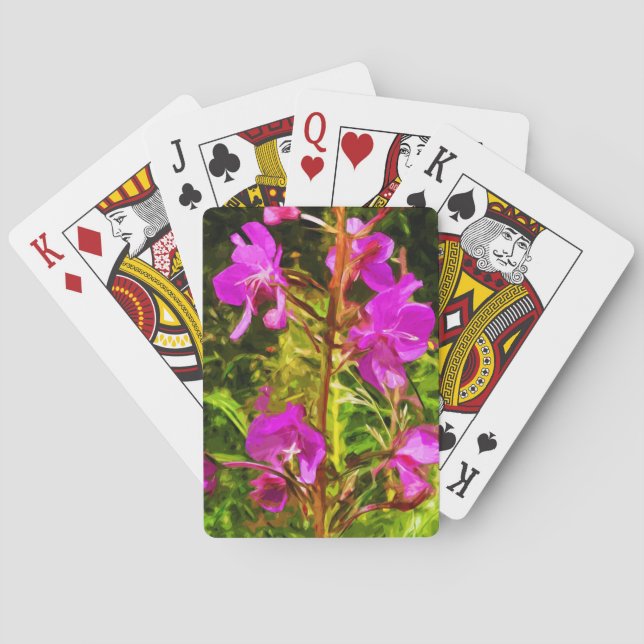 Jeu De Cartes Fleur sauvage de l'Alaska  de l'algue violette Abs (dos)