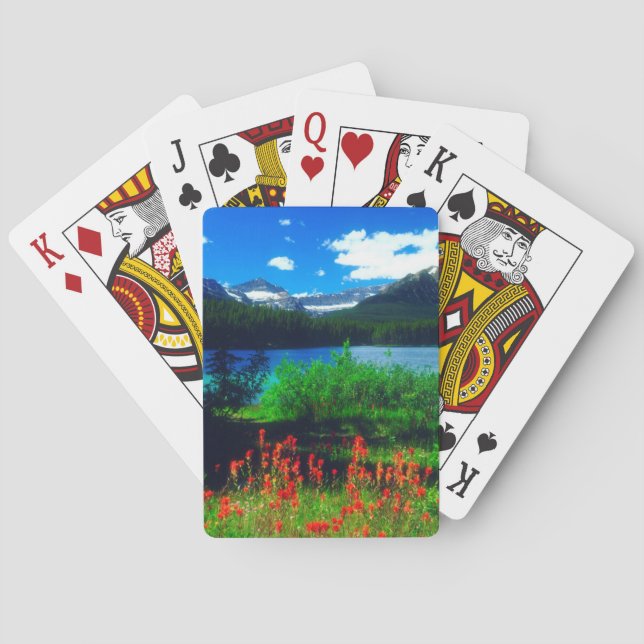 Jeu De Cartes Fleur sauvage indien de pinceau (dos)