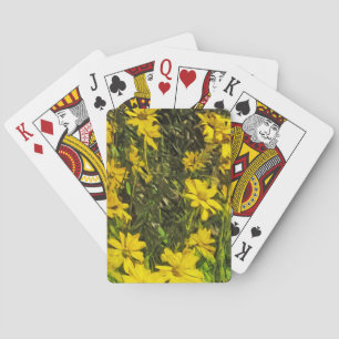 Jeu De Cartes Fleur sauvage jaune marguerites Abstrait