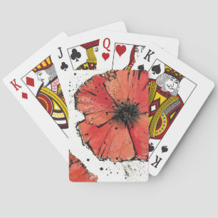 Jeu De Cartes Fleur sur fond blanc