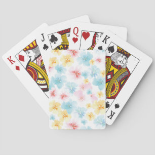 Jeu De Cartes Fleurs aquarelles