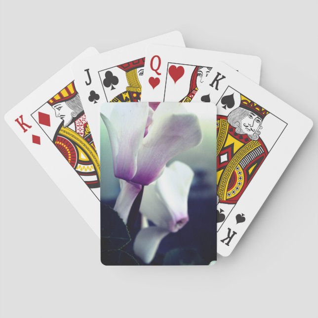 Jeu De Cartes Fleurs blanches roses Photo Classique Jouer Cartes (dos)