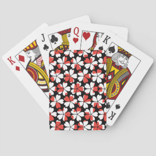 Jeu De Cartes Fleurs blanches rouges mignons motif