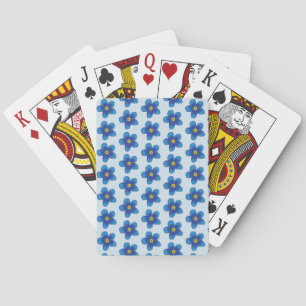 Jeu De Cartes Fleurs bleues motif Lecture Cartes