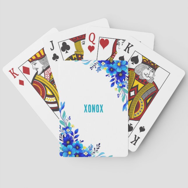 Jeu De Cartes Fleurs Bleues XONOX Original (dos)