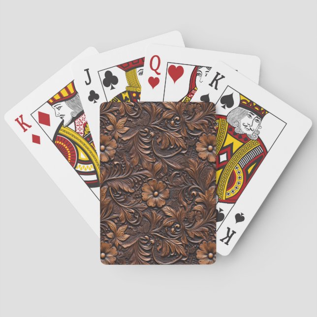 Jeu De Cartes Fleurs Brown Western Cowgirl (dos)
