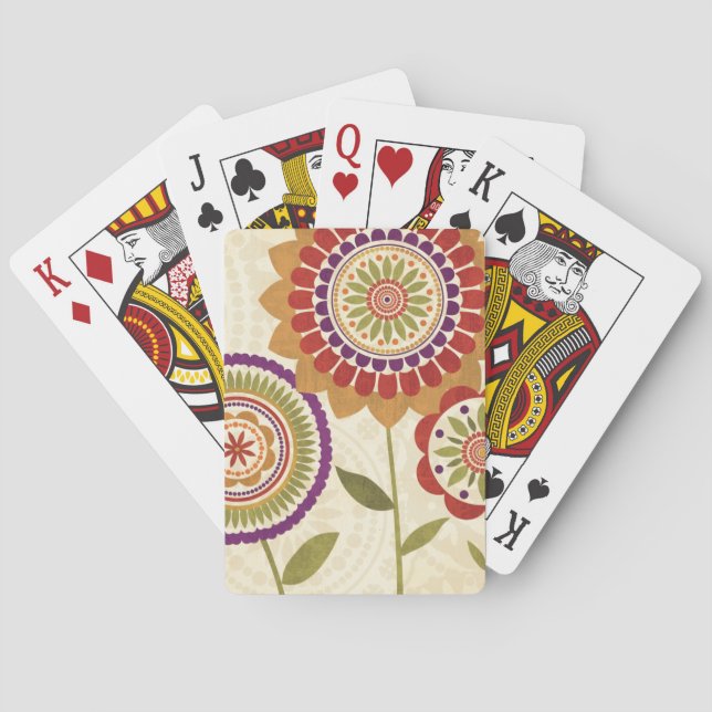 Jeu De Cartes Fleurs contemporaines d'automne (dos)