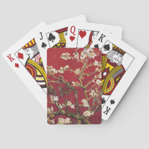 Jeu De Cartes Fleurs d'amandes Red Vincent van Gogh Peinture d'a