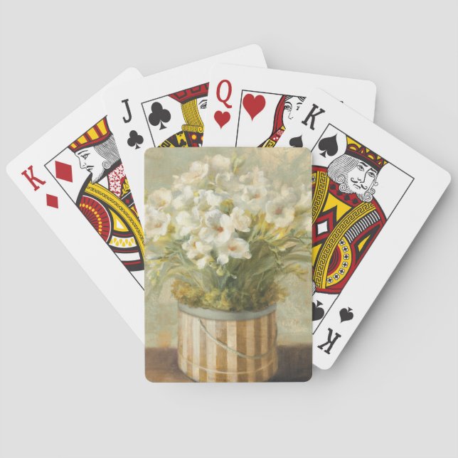 Jeu De Cartes Fleurs dans une boîte de casquette (dos)