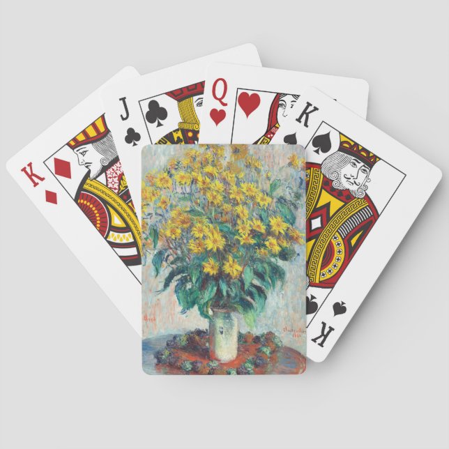 Jeu De Cartes Fleurs d'artichauts de Jérusalem par Claude Monet (dos)
