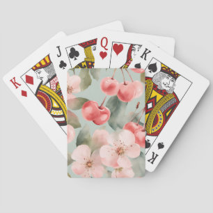 Jeu De Cartes Fleurs de cerisier et cerises Art de printemps